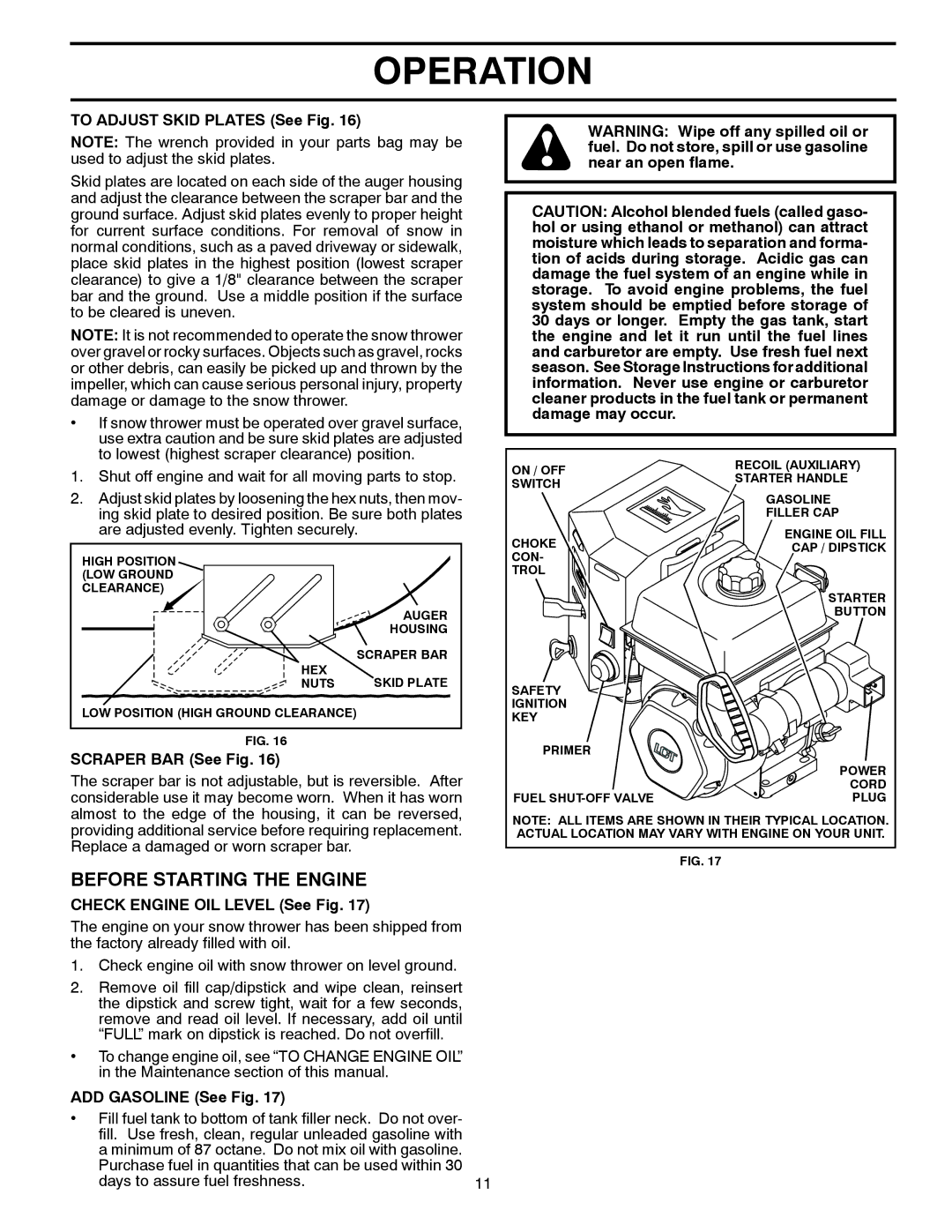 Poulan 96192003801, 436001 owner manual Before Starting the Engine 