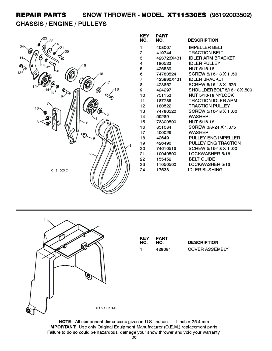 Poulan 436838, 96192003502 owner manual 428684 