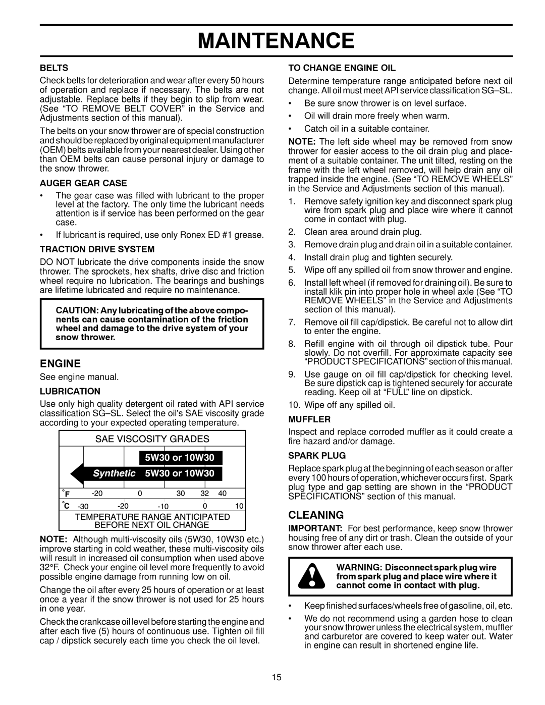 Poulan 96198003304, 437685 owner manual Engine, Cleaning 