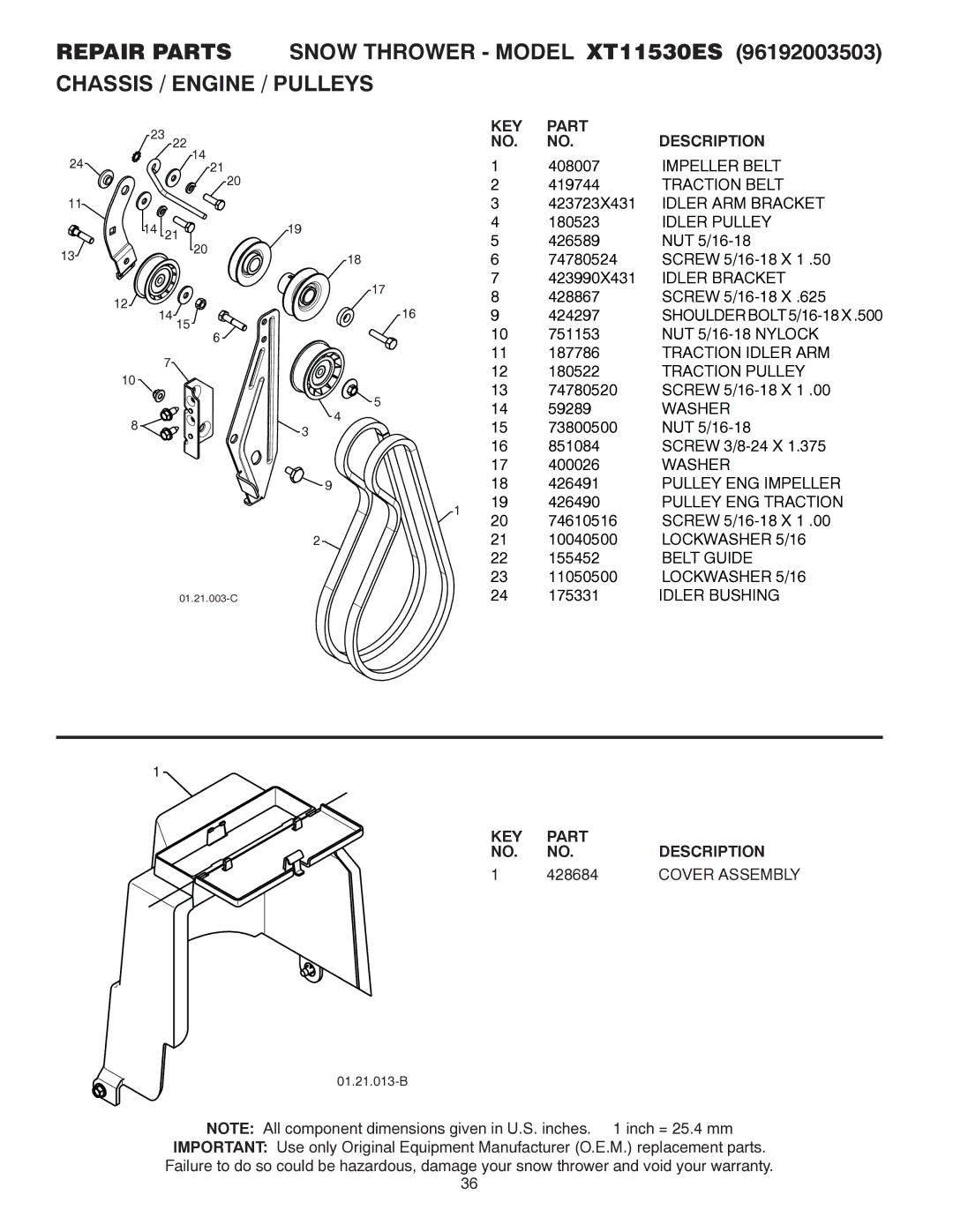 Poulan 437970, 96192003503 owner manual 428684 