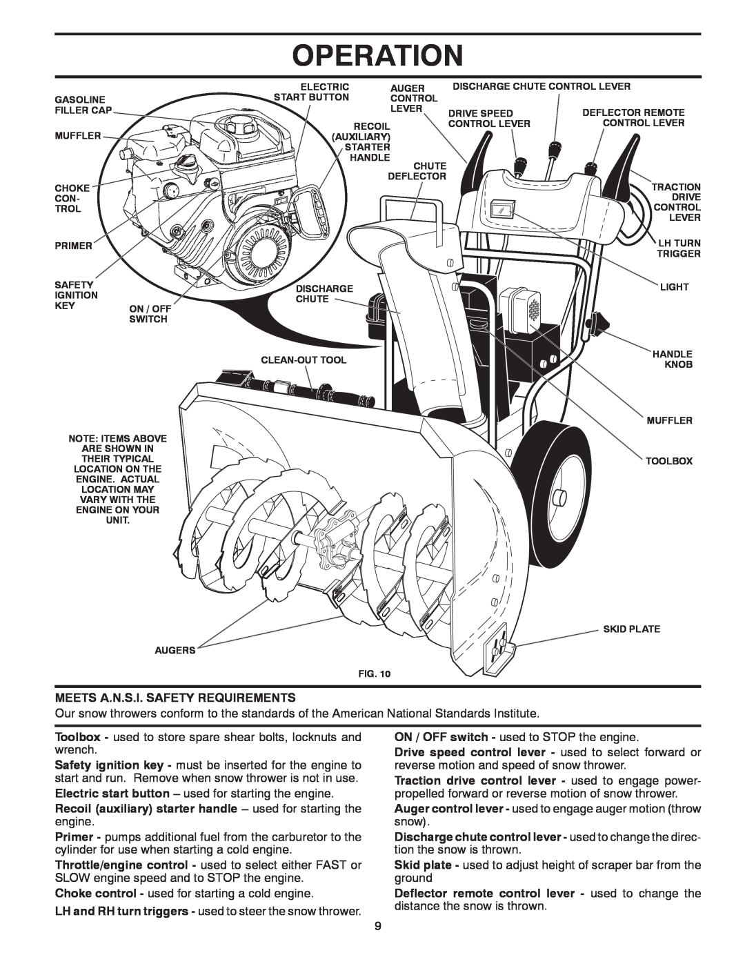 Poulan 438361, 96192004600, PR8P27ES owner manual Operation, Meets A.N.S.I. Safety Requirements 