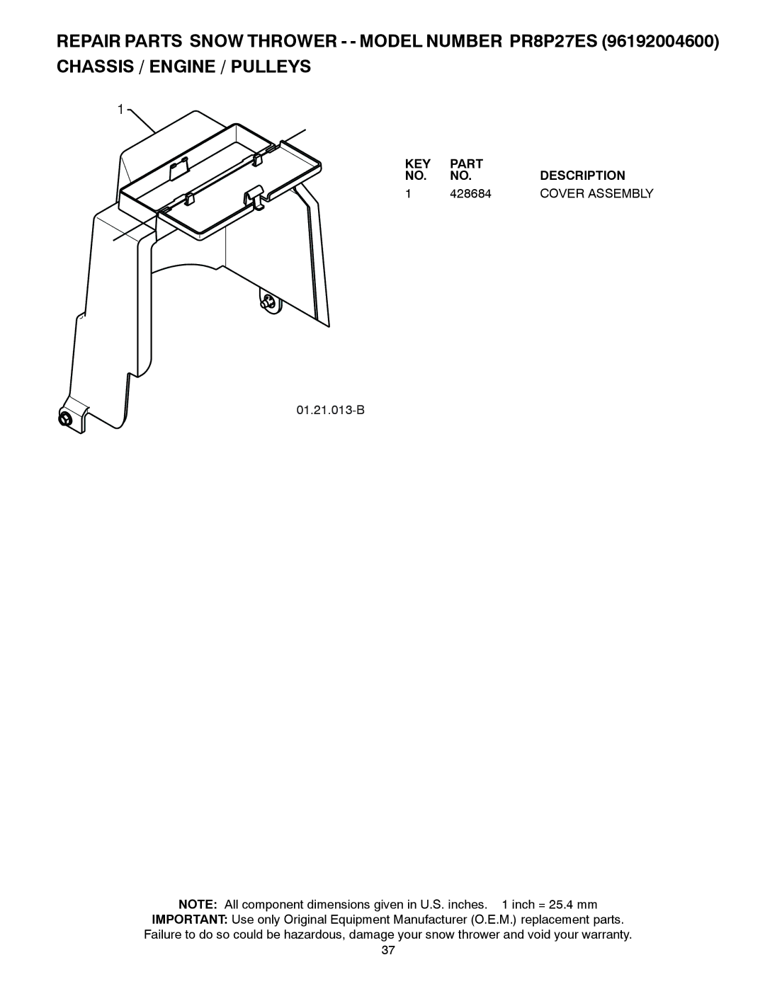 Poulan 96192004600, 438361, PR8P27ES owner manual 428684 