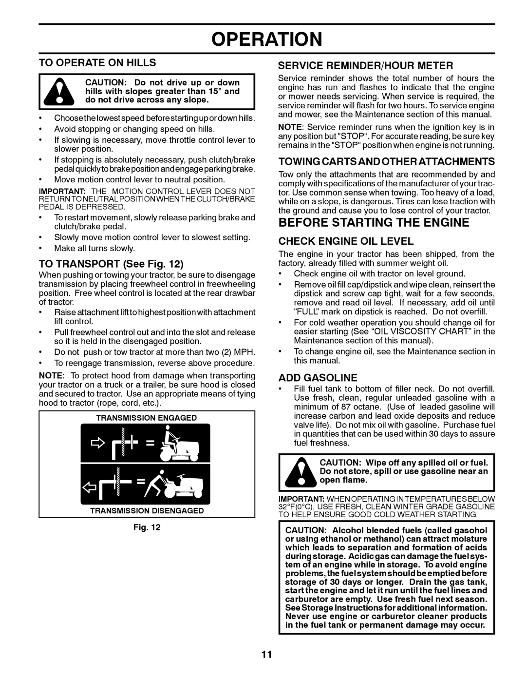 Poulan 96042012400, 438706 manual Before Starting the Engine 