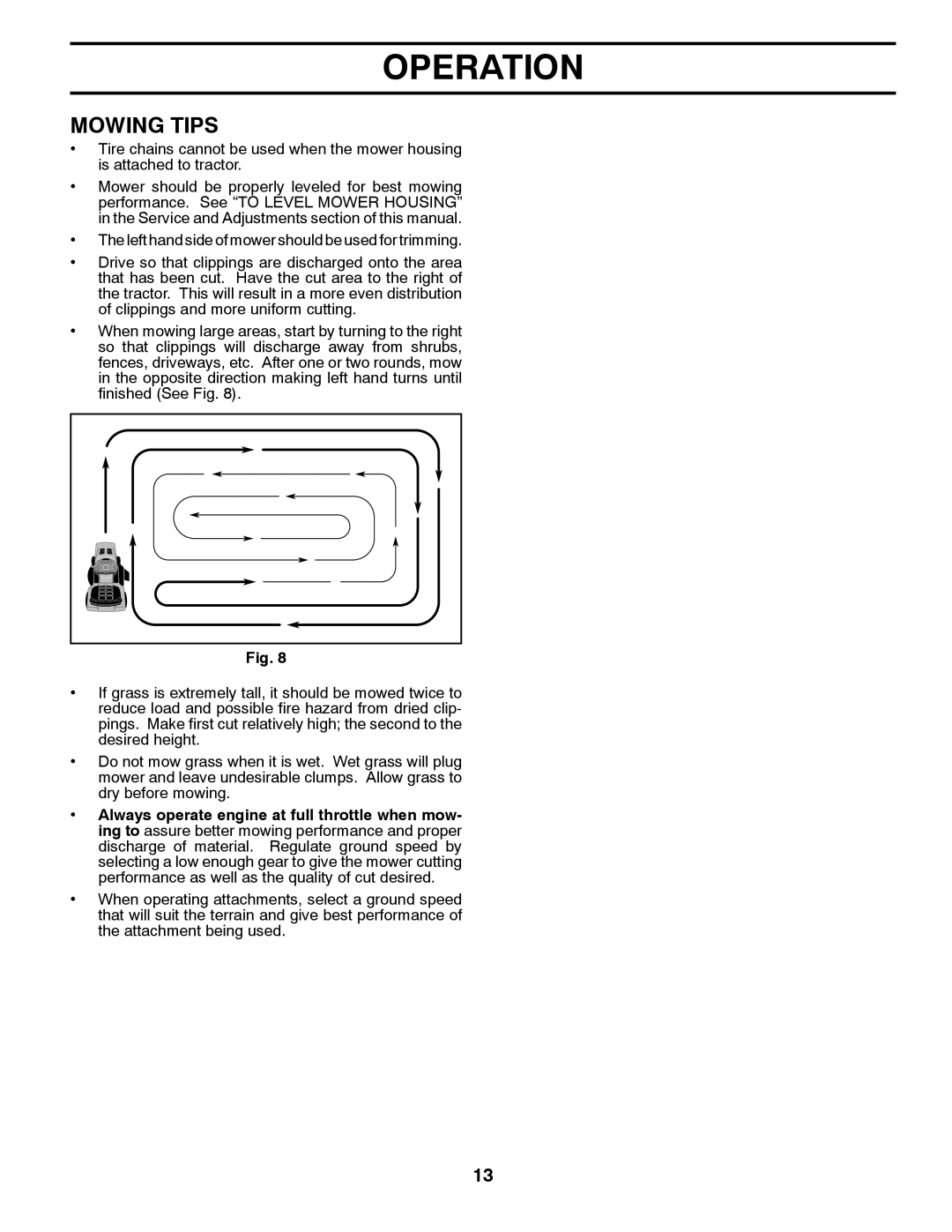 Poulan 96012011000, 438719 manual Mowing Tips 