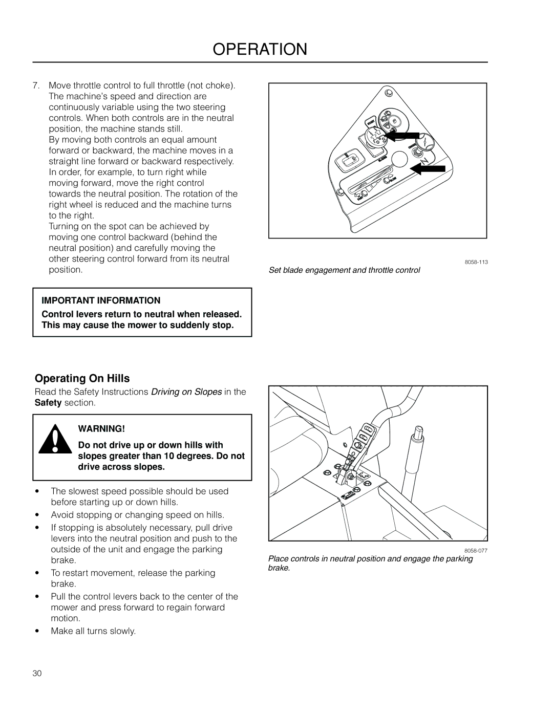 Poulan 460ZX / 966550201 manual Operating On Hills 