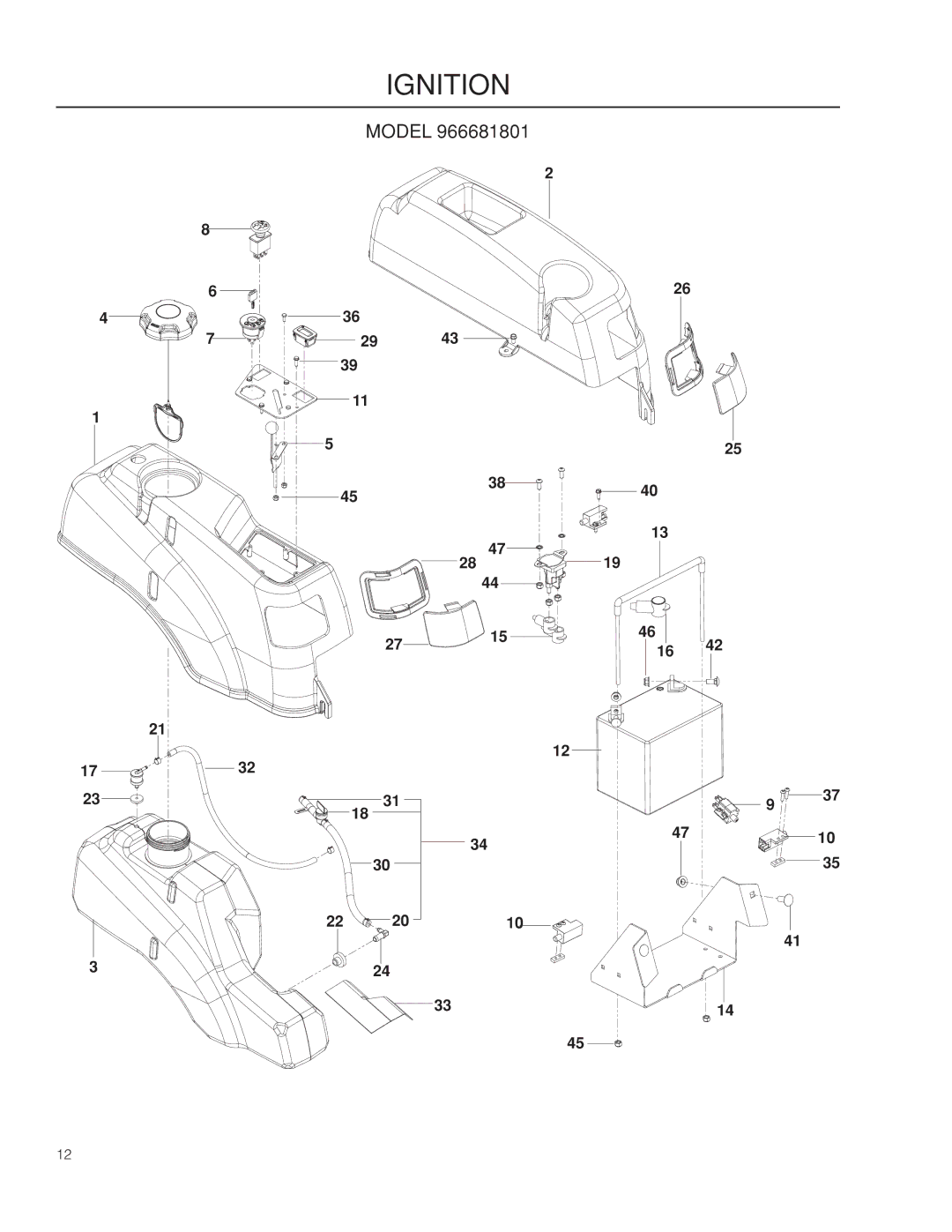 Poulan 461ZX, 966681801 warranty Ignition 