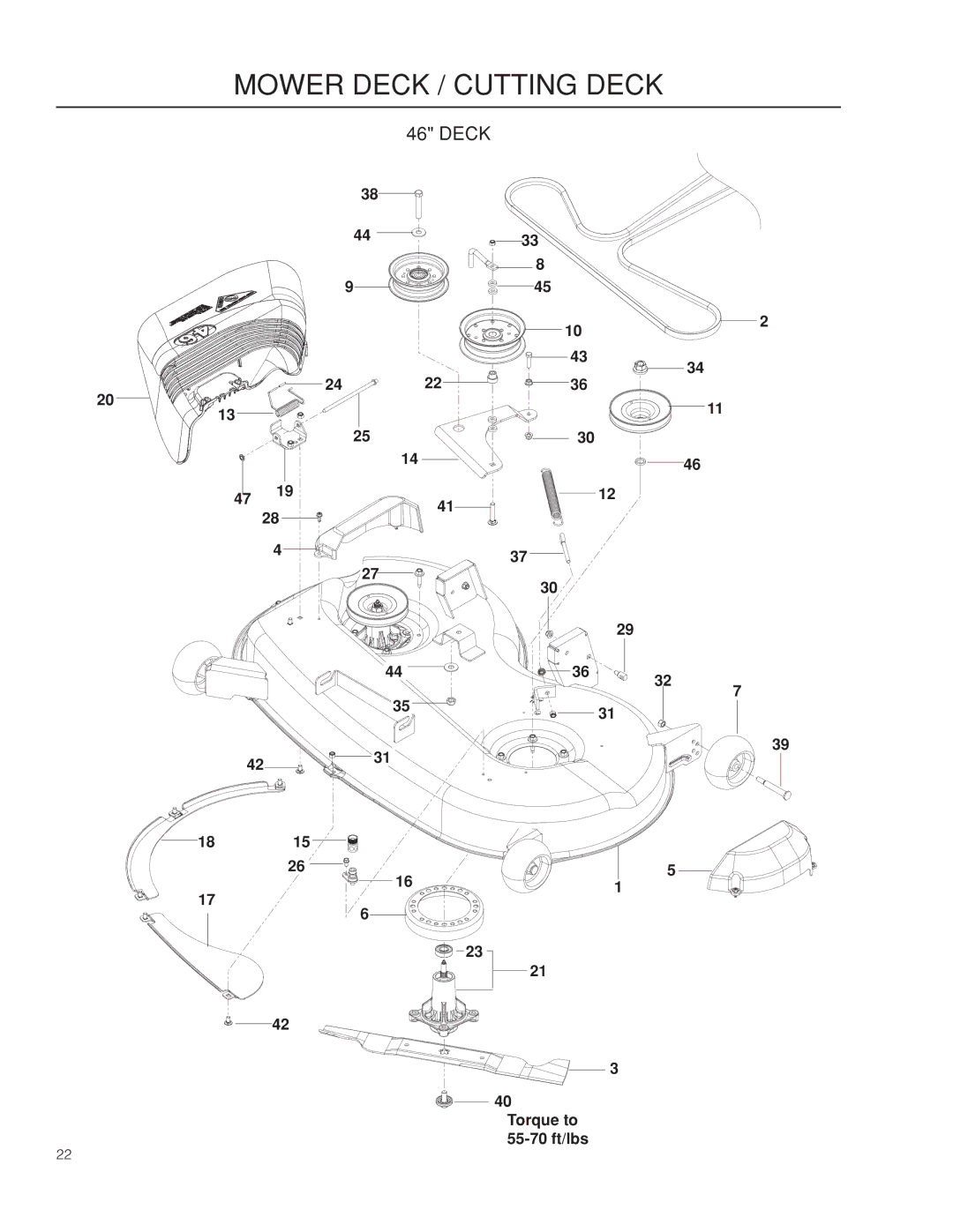 Poulan 461ZX, 966681801 warranty Mower Deck / Cutting Deck 