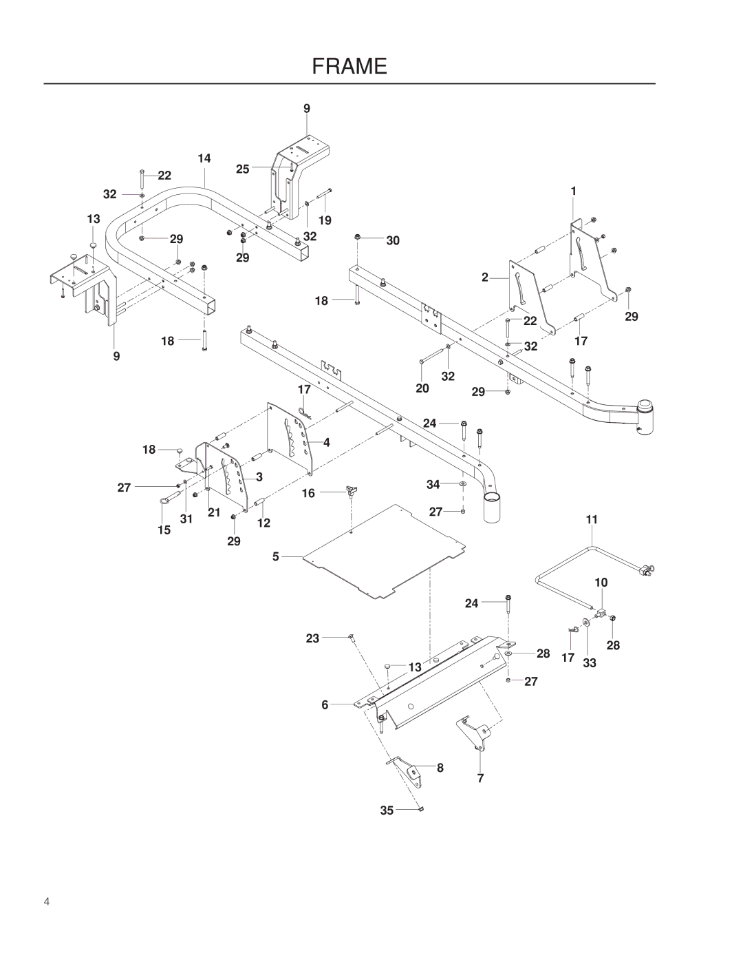 Poulan 461ZX, 966681801 warranty Frame 