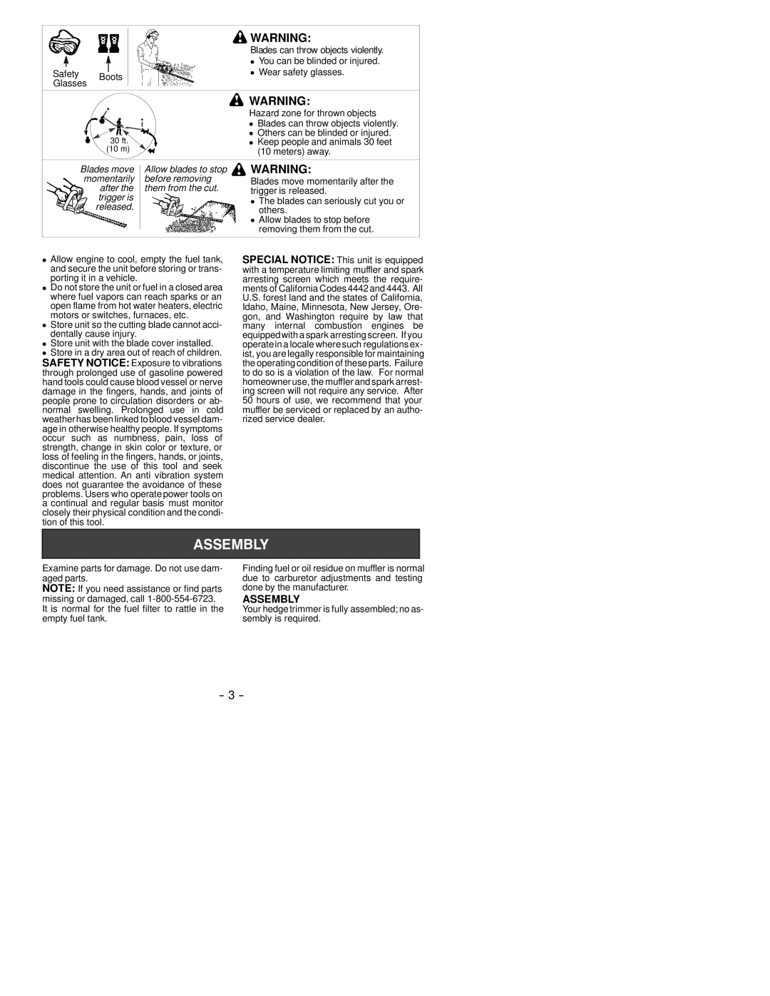 Poulan 530163900 instruction manual Assembly 