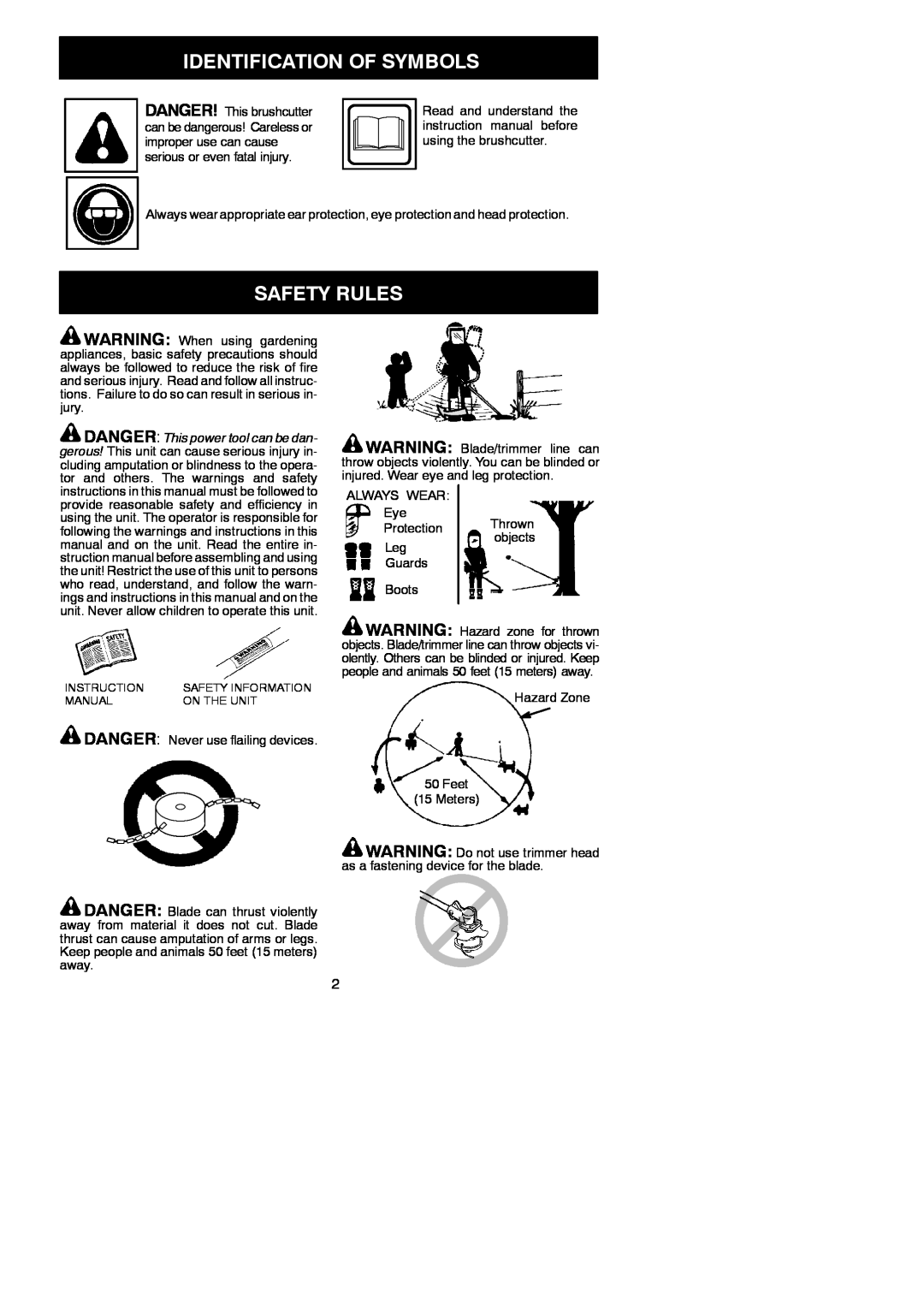 Poulan 530164264 instruction manual Identification Of Symbols, Safety Rules 