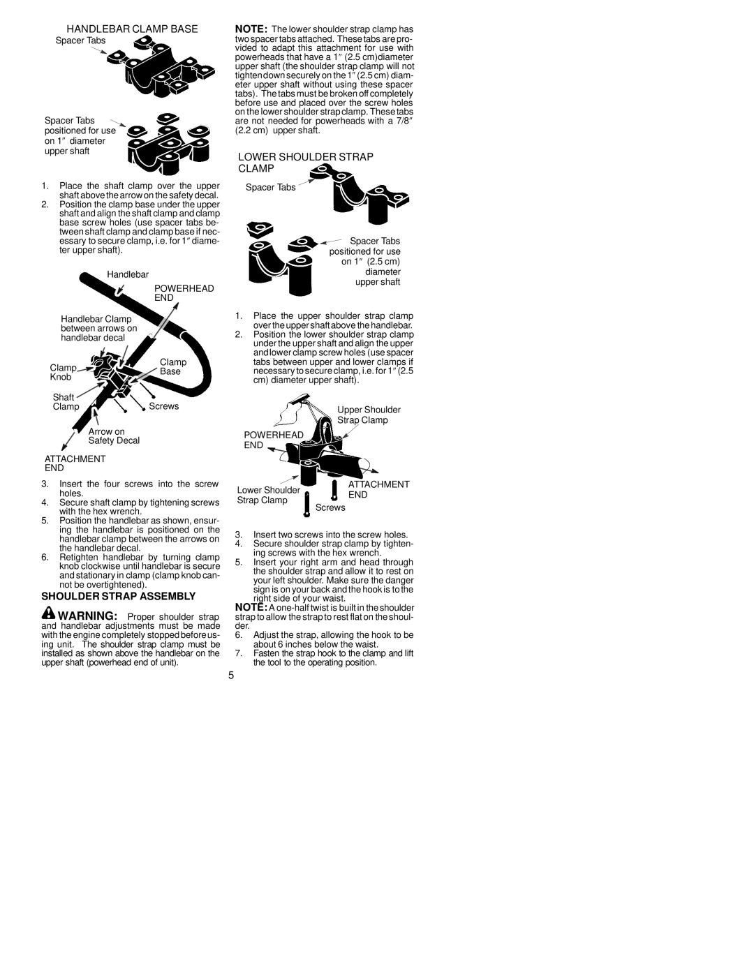 Poulan 530164694 instruction manual Shoulder Strap Assembly, Powerhead END, Attachment END, Powerhead EN D 