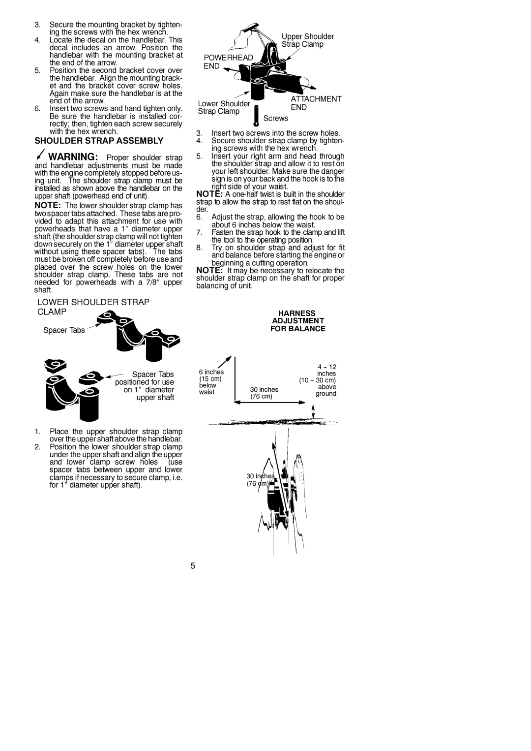 Poulan 530164830 instruction manual Shoulder Strap Assembly, Powerhead END 