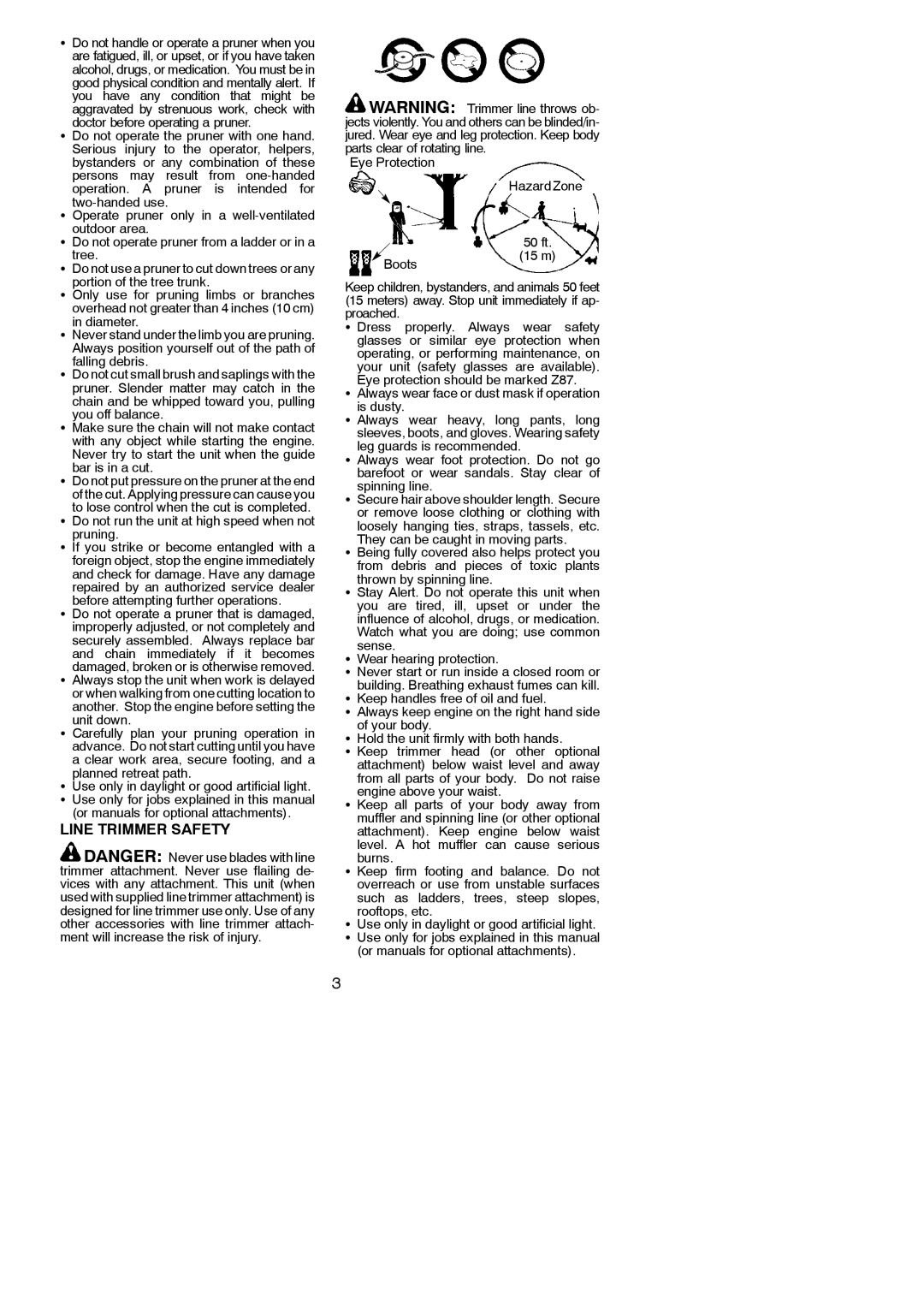 Poulan 530165221 instruction manual Line Trimmer Safety 