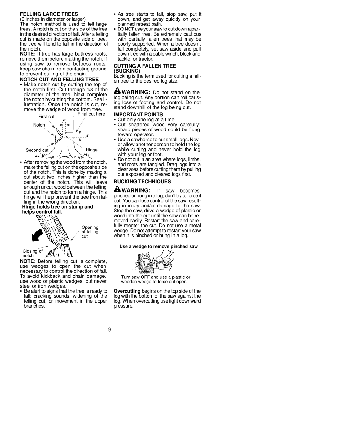 Poulan 530403514 Felling Large Trees, Notch CUT and Felling Tree, Cutting a Fallen Tree Bucking, Important Points 