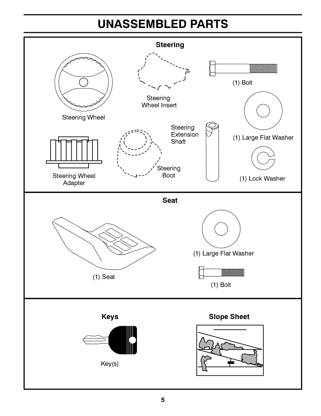 Poulan 96048001800, 532 43 84-93 manual Unassembled Parts, Steering 