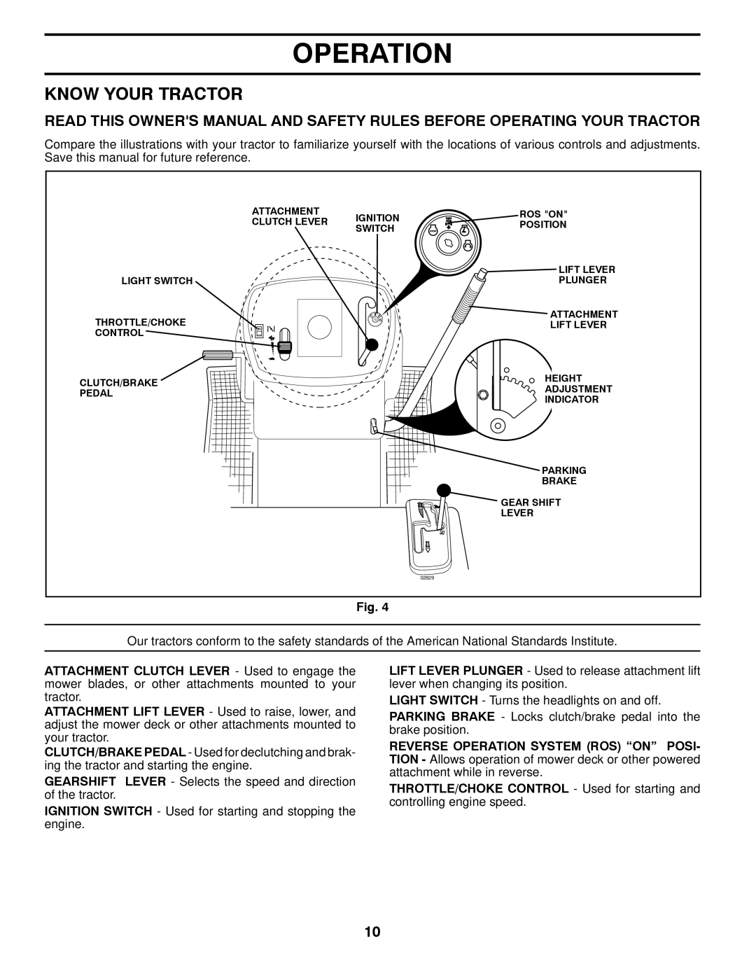 Poulan 532 43 88-98, 96018000400 manual Know Your Tractor 