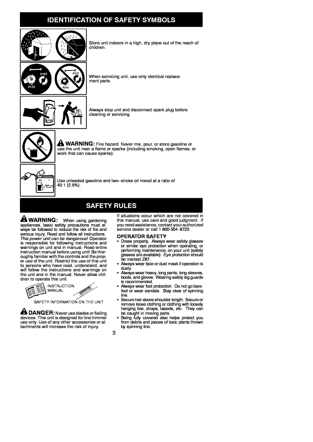 Poulan P2500, 545154717 instruction manual Safety Rules, Identification Of Safety Symbols, Operator Safety 