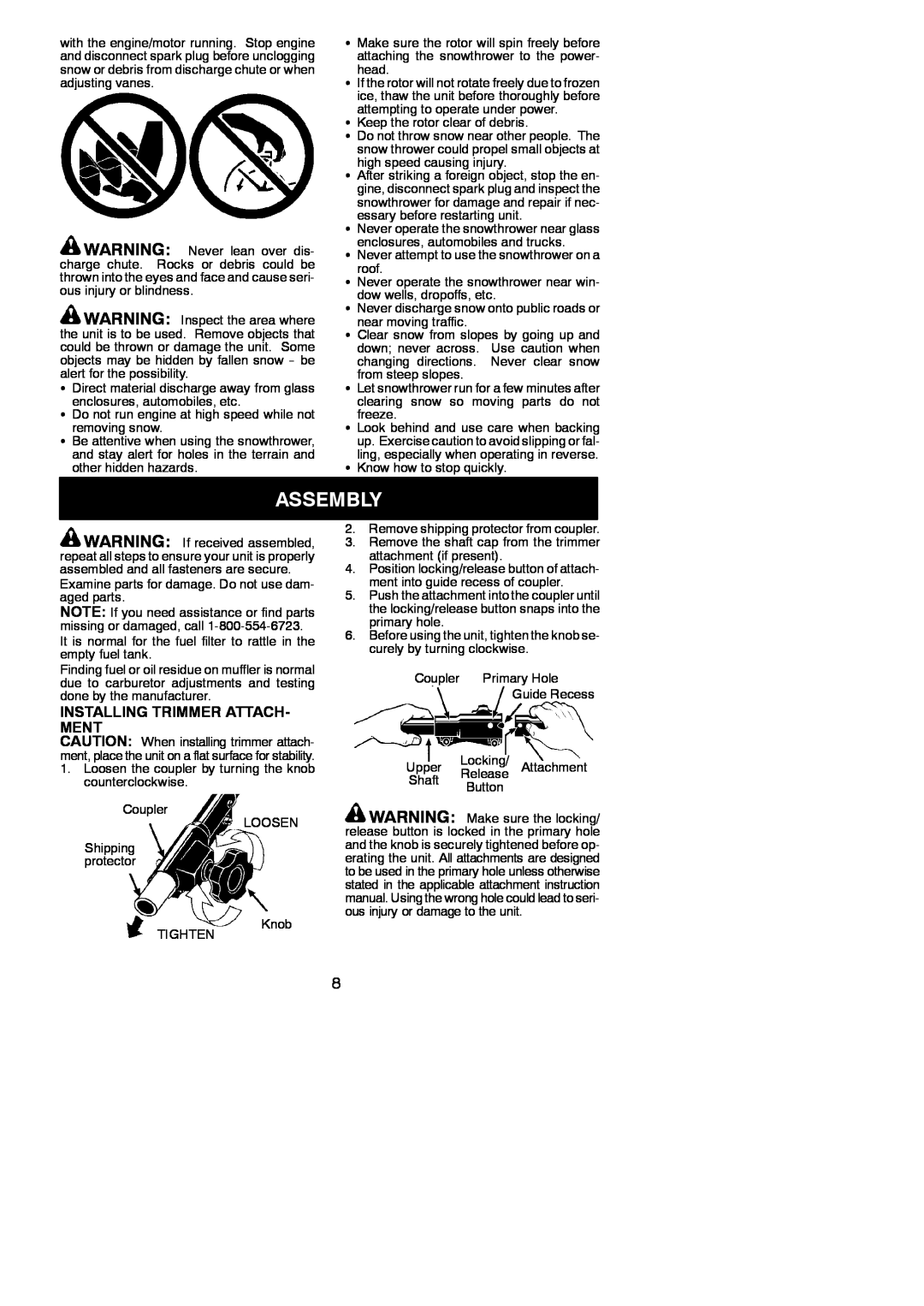 Poulan 545177327 instruction manual Assembly, Installing Trimmer Attach- Ment 