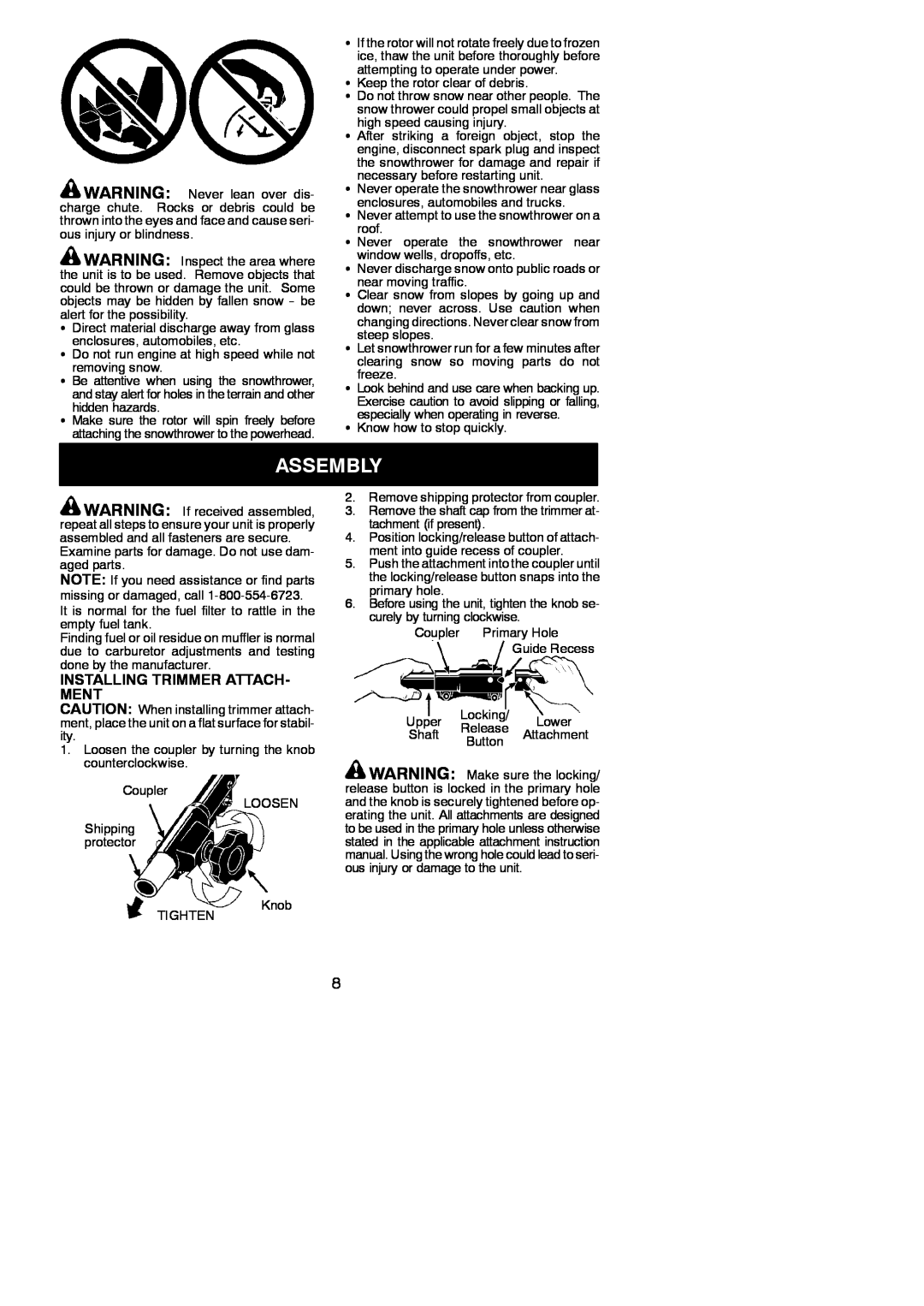 Poulan 545177328 instruction manual Assembly, Installing Trimmer Attach- Ment 