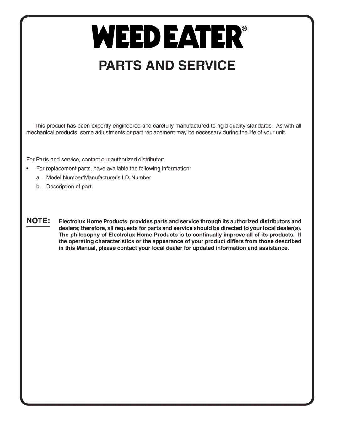 Poulan 60614 manual Parts and Service 