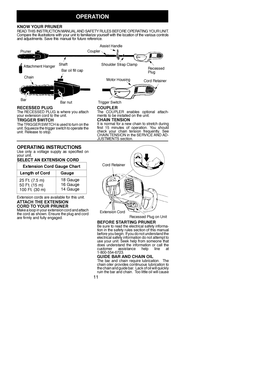 Poulan 810 EP instruction manual Operation 