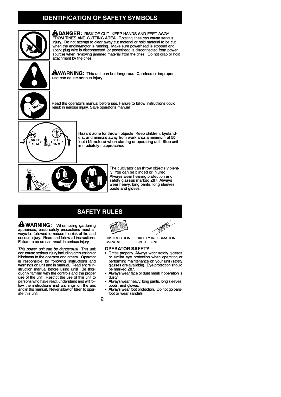 Poulan 952711608, 545212825 instruction manual Identification Of Safety Symbols, Safety Rules, Operator Safety 