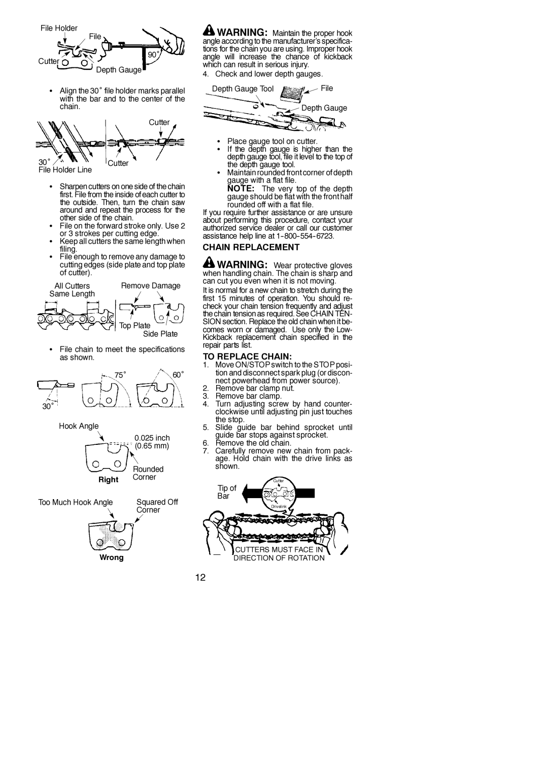 Poulan 952711612, 115261026 instruction manual Chain Replacement, To Replace Chain 