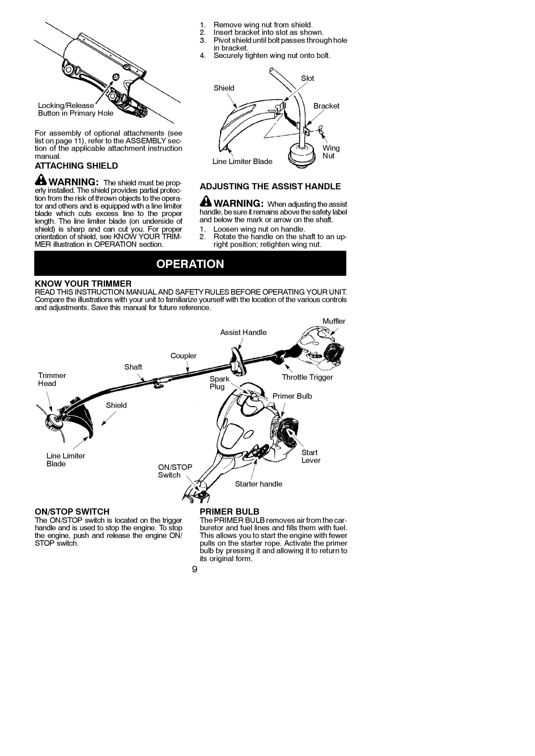 Poulan 115270226, 952711878 instruction manual Operation 