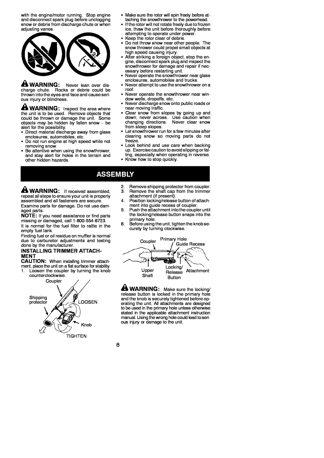 Poulan 952711878, 115270226 instruction manual Assembly, Installing Trimmer Attach- Ment 