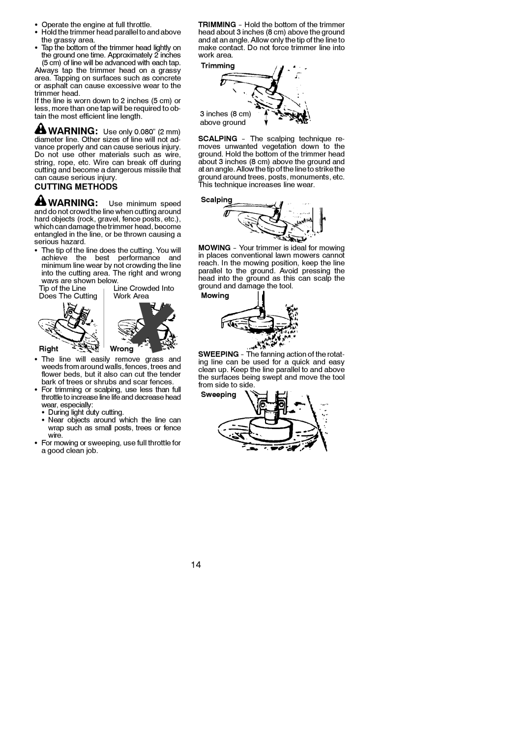 Poulan 952711882, PP46ET instruction manual Cutting Methods 