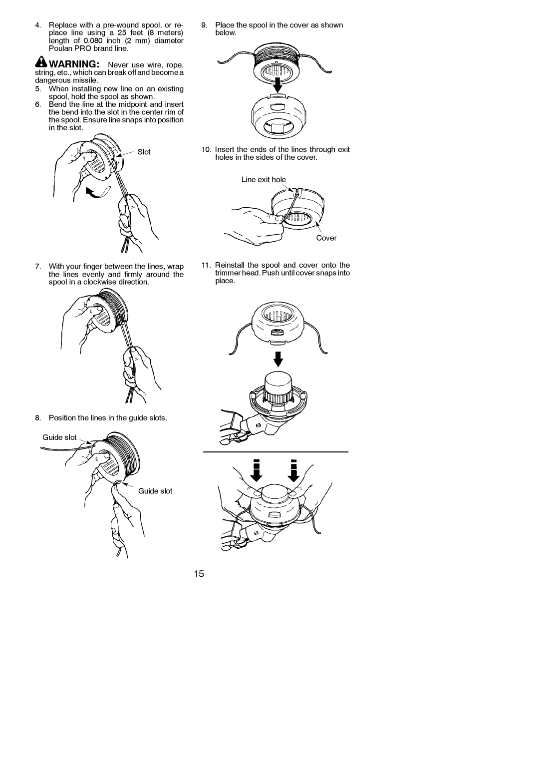 Poulan 115248726, 952711943 instruction manual 