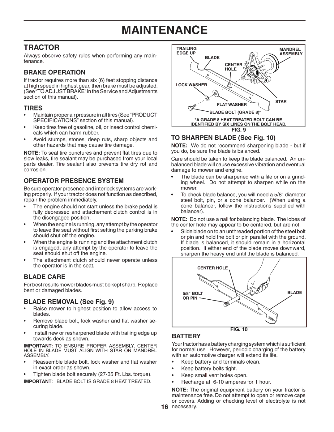 Poulan 954569189, 184217 manual Tractor 