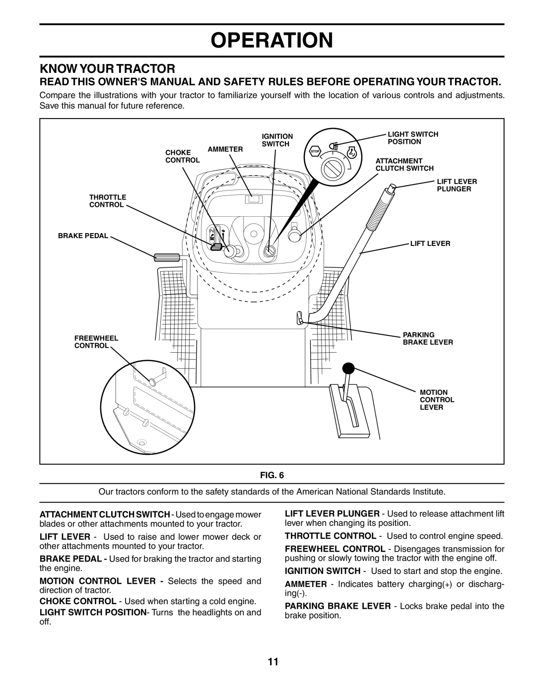 Poulan 184425, 954569455 manual Know Your Tractor 