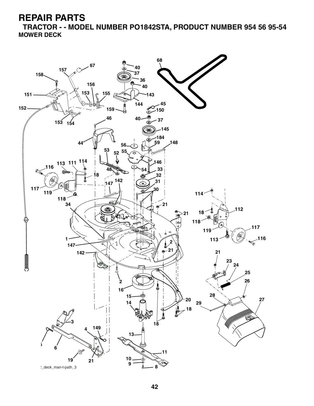 Poulan 954569554, 184518 manual Mower Deck 