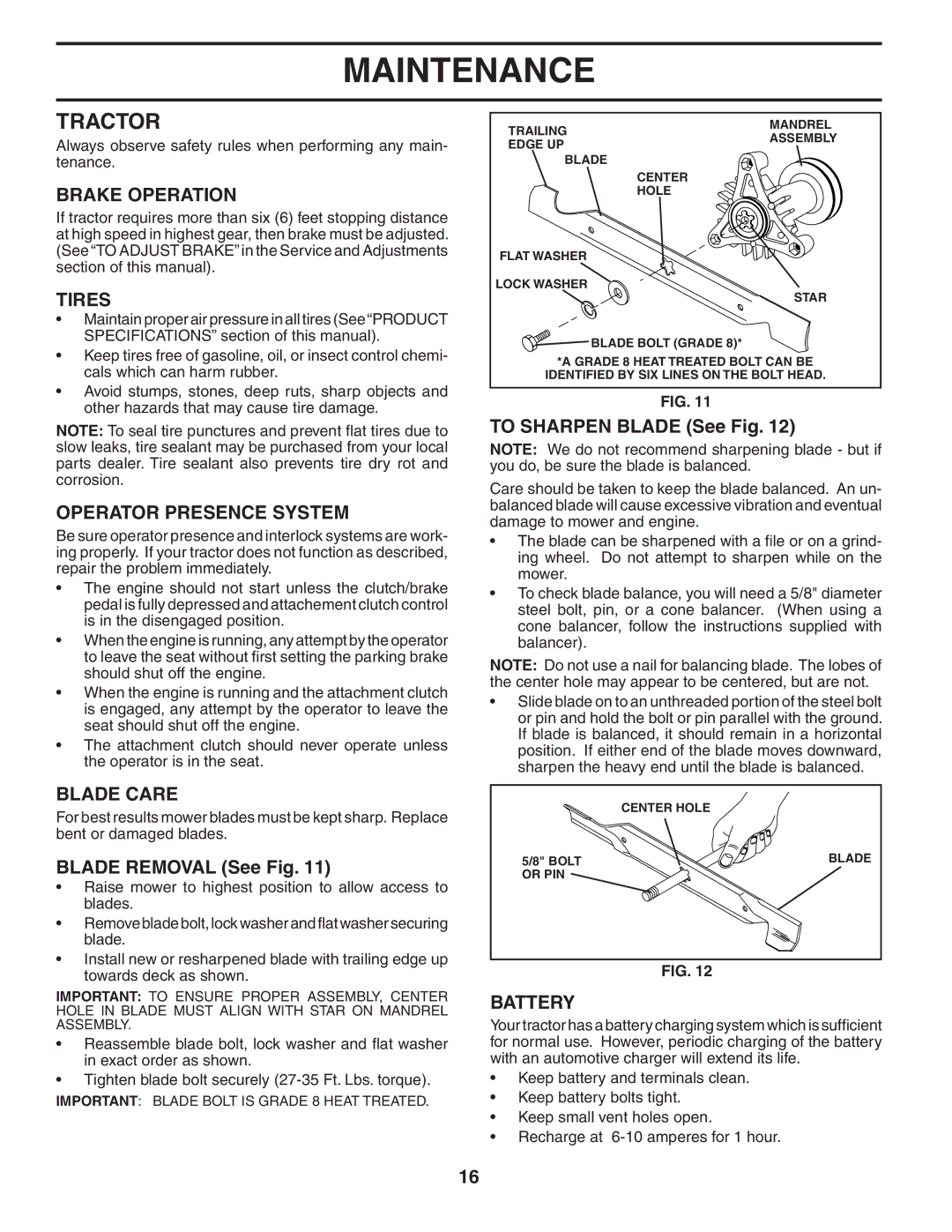 Poulan 954569707, 185491 owner manual Tractor 