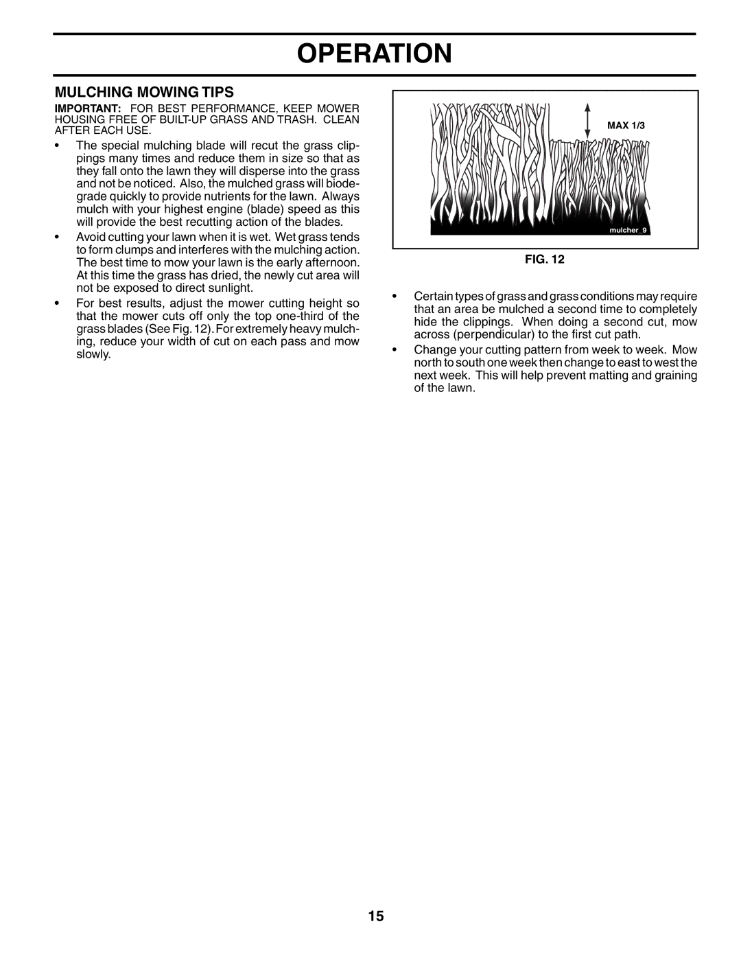 Poulan 186996, 954570925 owner manual Mulching Mowing Tips 