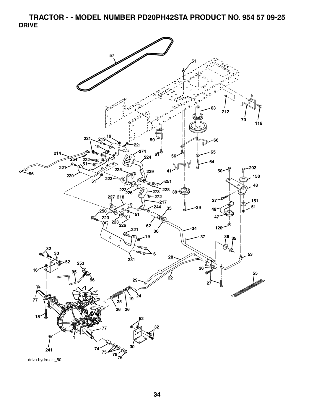 Poulan 954570925, 186996 owner manual Drive 