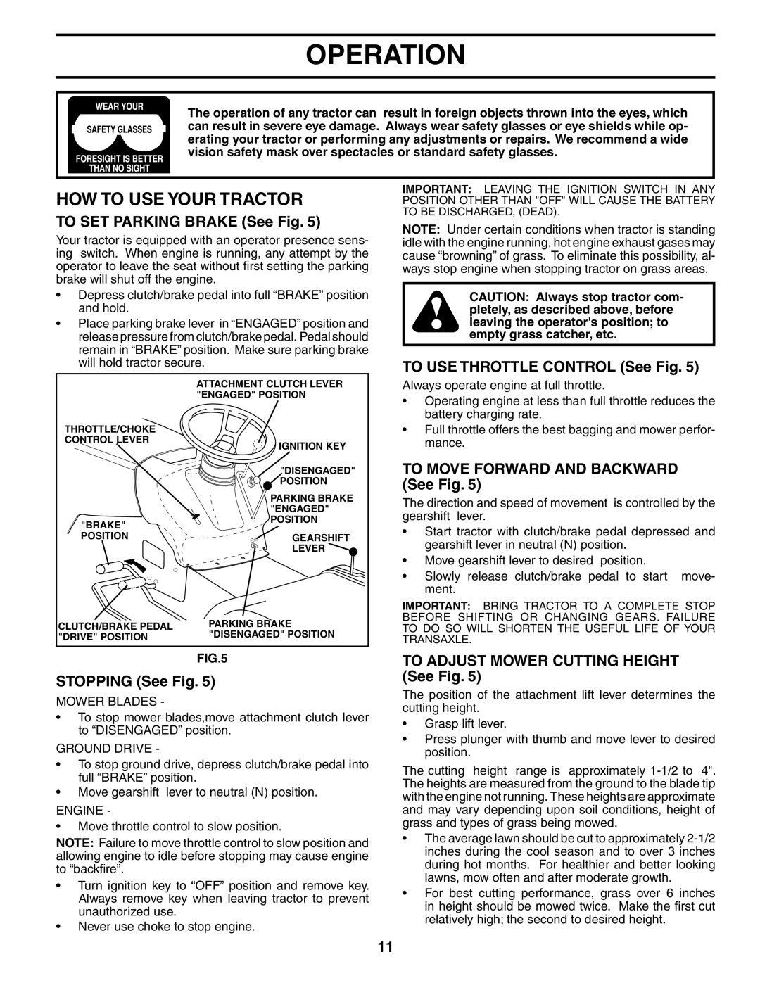 Poulan 186888, 954570932 manual HOW to USE Your Tractor 