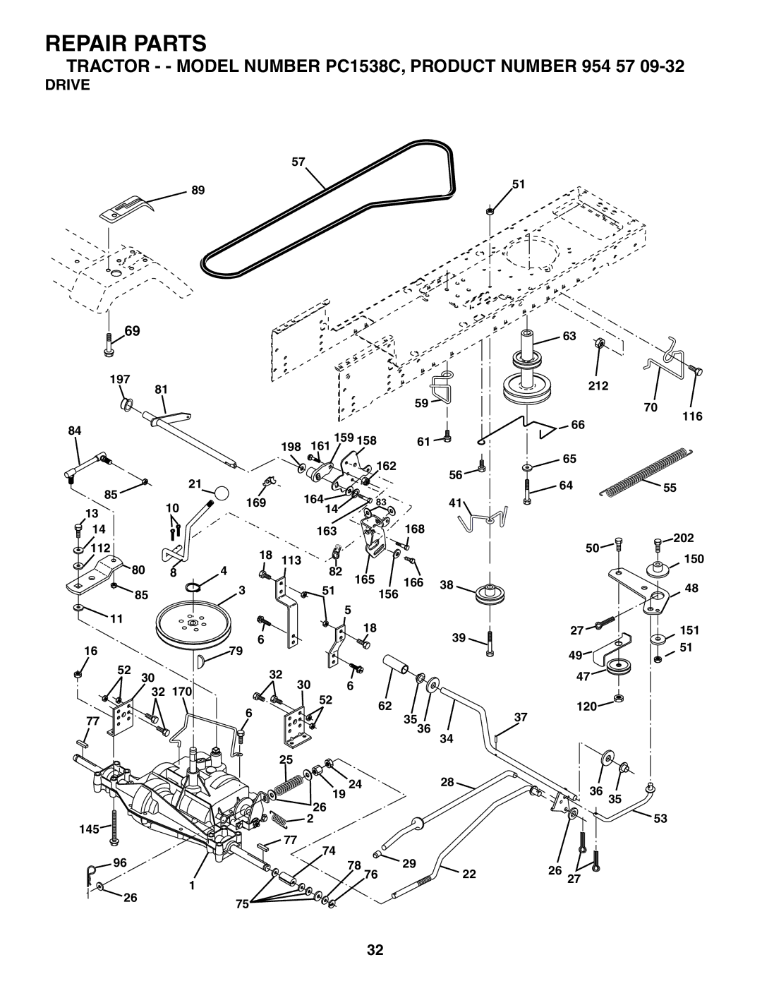 Poulan 954570932, 186888 manual Drive 