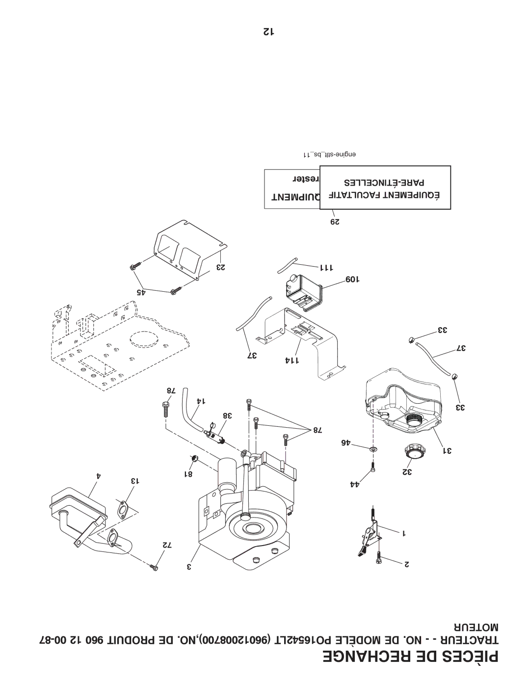 Poulan 96012008700, 960 12 00-87 manual Arrester Spark 