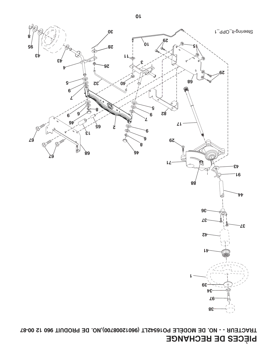 Poulan 96012008700, 960 12 00-87 manual 1OPPlt-Steering 