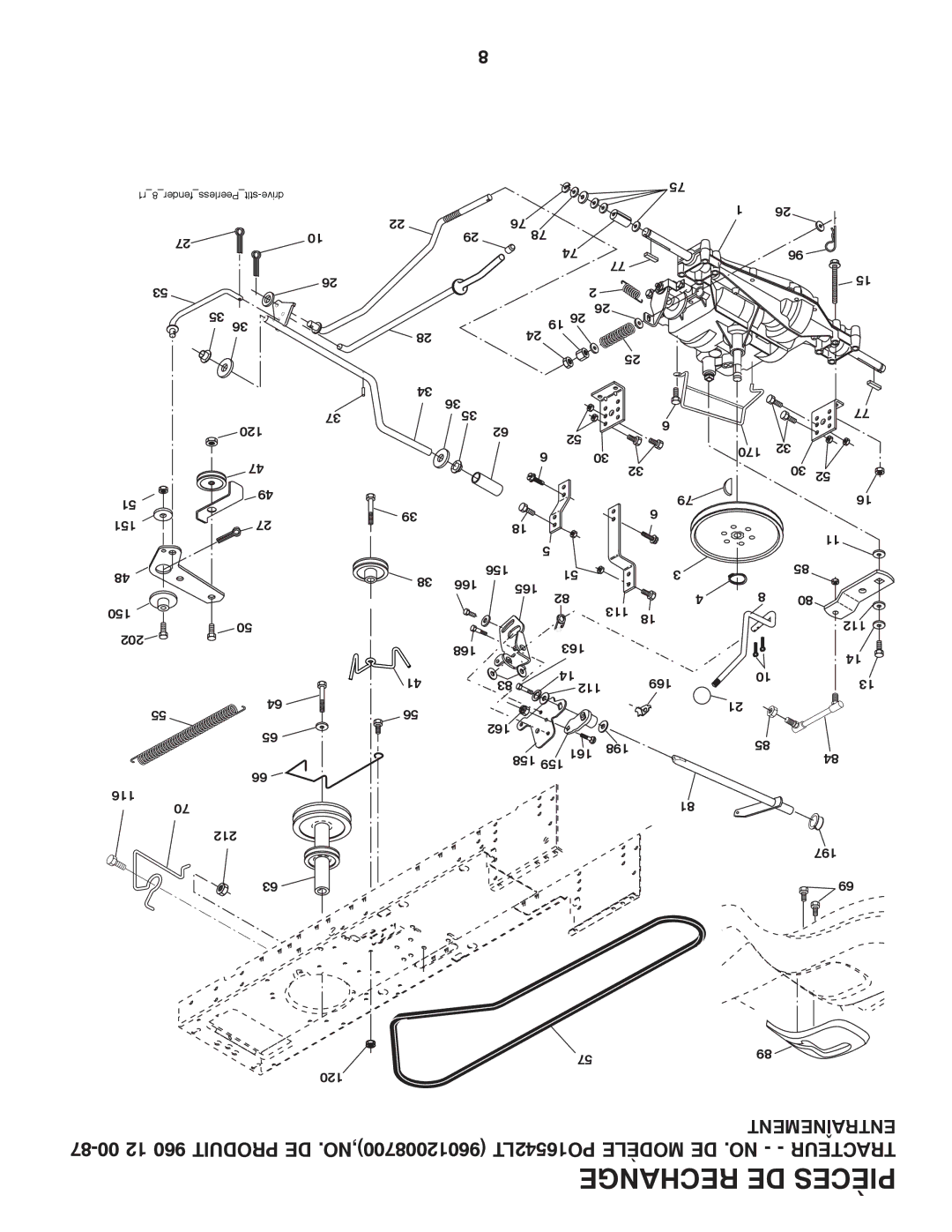 Poulan 96012008700, 960 12 00-87 manual Tracteur 