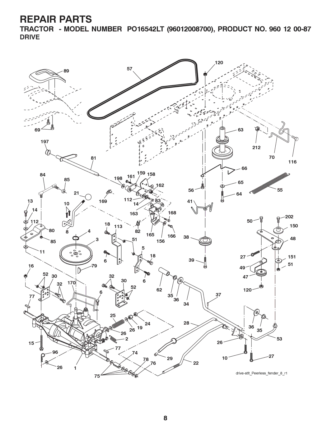 Poulan 960 12 00-87, 96012008700 manual Drive 