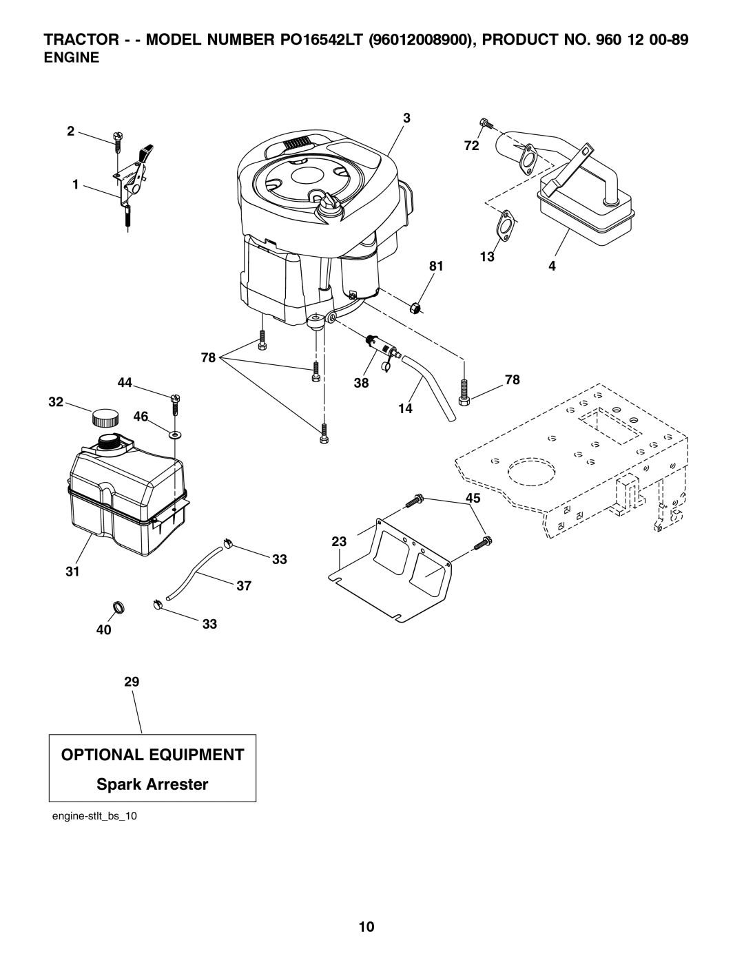 Poulan 960 12 00-89, 96012008900 manual Optional Equipment 