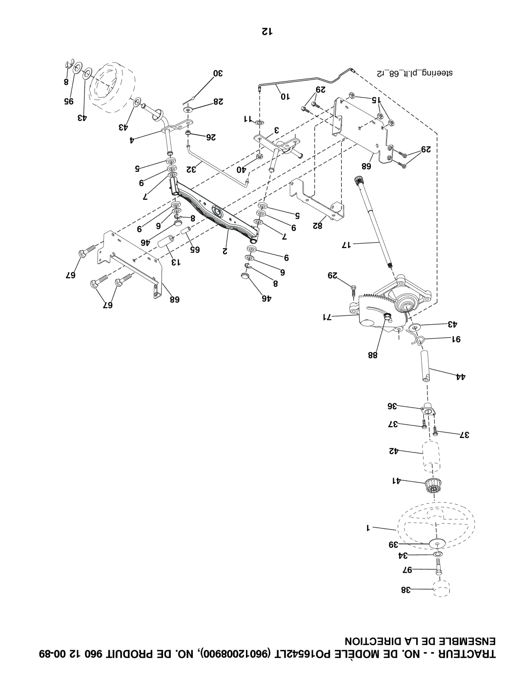 Poulan 96012008900, 960 12 00-89 manual R268lt.plsteering 