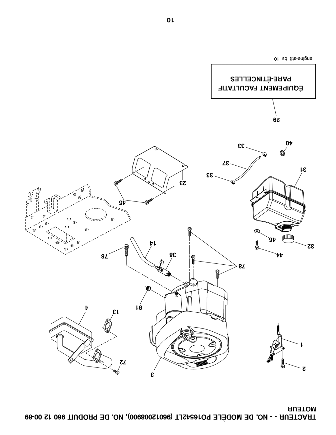 Poulan 96012008900, 960 12 00-89 manual 10bsstlt-engine 