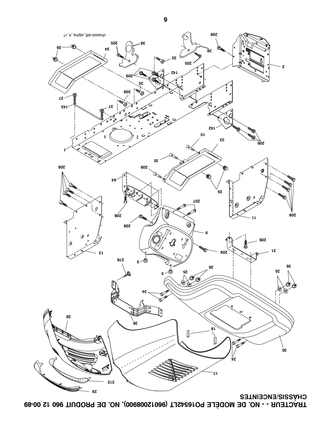 Poulan 96012008900, 960 12 00-89 manual R14alphastlt-chassis 