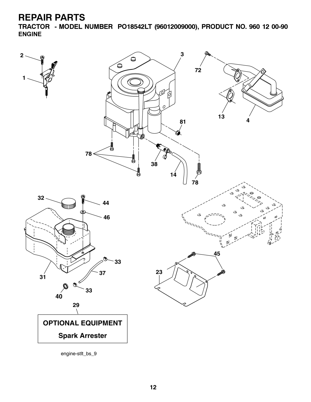 Poulan 960 12 00-90 manual Optional Equipment 