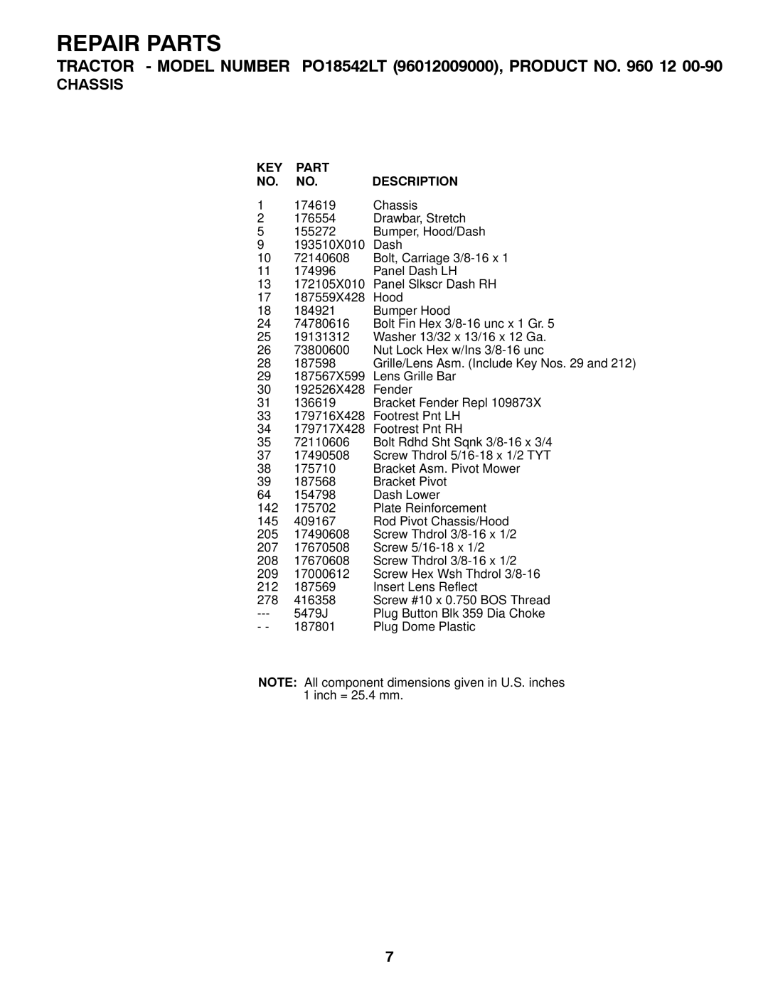 Poulan 960 12 00-90 manual Repair Parts 