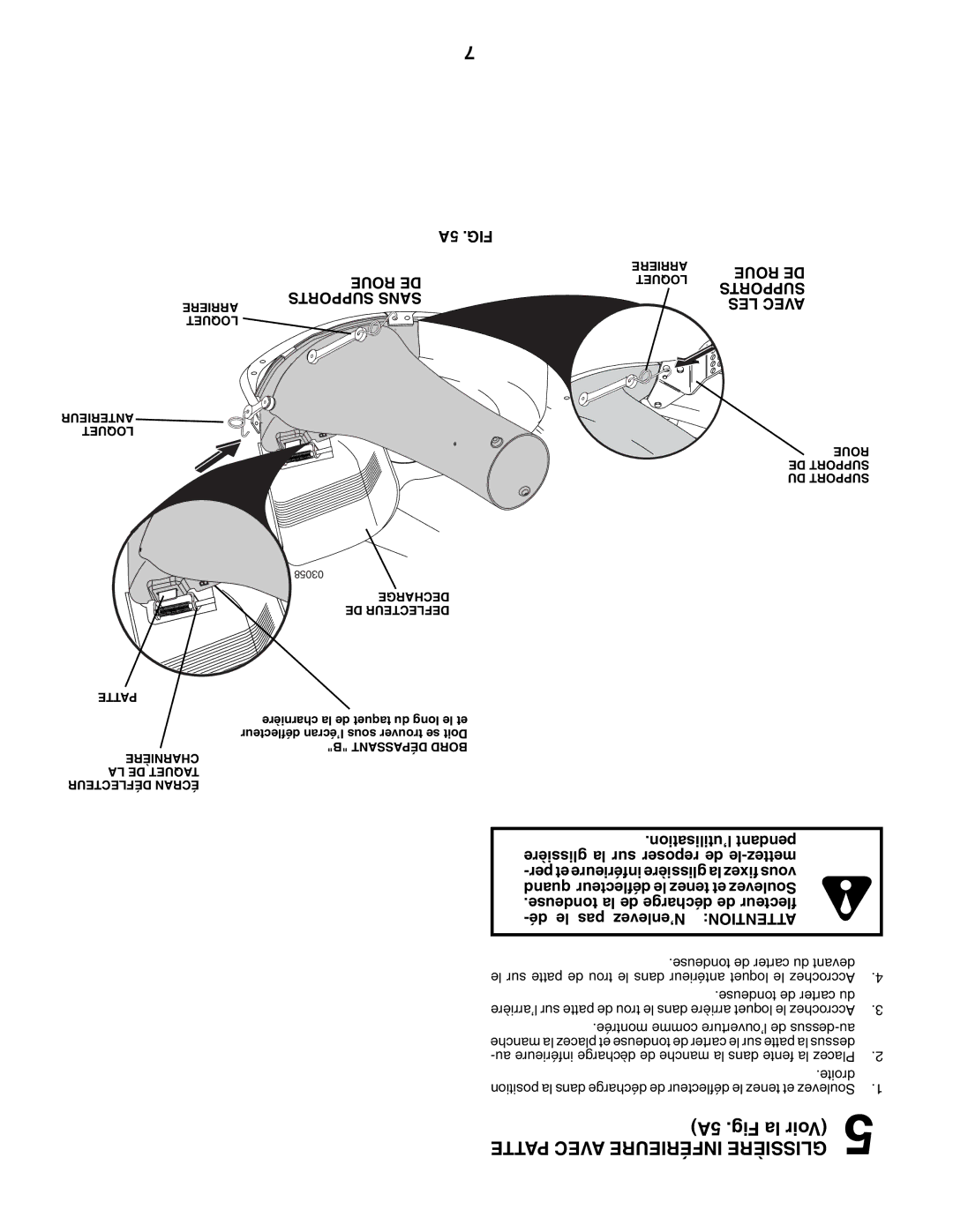 Poulan 960 72 00-13 owner manual 5A .Fig la Voir, Patte Avec Inférieure Glissière, 5A .FIG Roue DE 